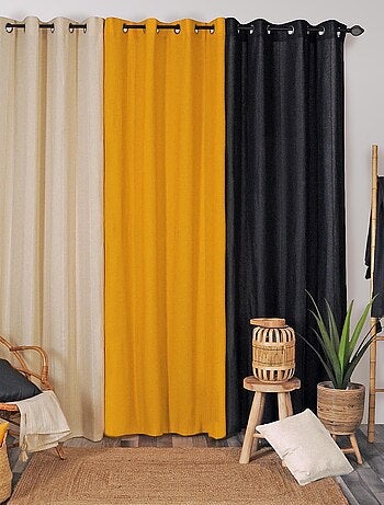 Rideau voilage uni, prêt à poser.