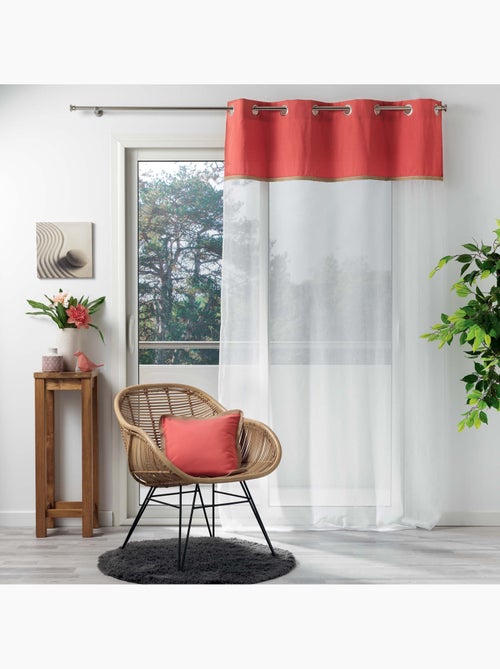 Rideau Voile 140x240cm Kelonia orange - Kiabi Rideau Voile 140x240cm Kelonia orange - Kiabi