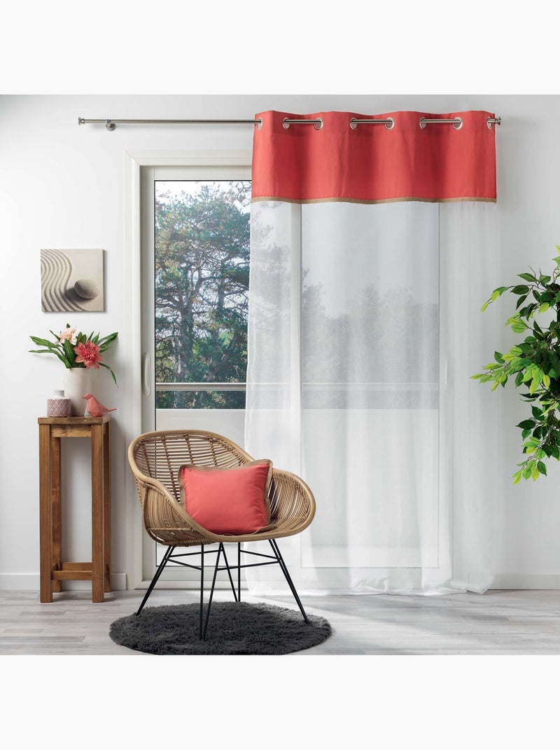Rideau Voile 140x240cm Kelonia orange Orange - Kiabi
