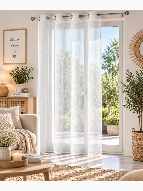Rideau voile effet lin zazy - Kiabi