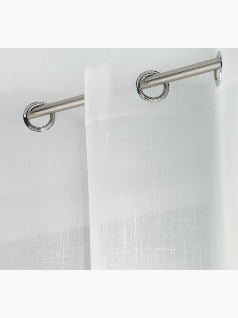 Rideau voile effet lin zazy Blanc - Kiabi