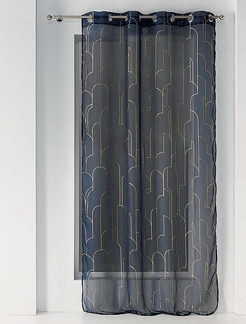 Rideau voile metallise Domea bleu or