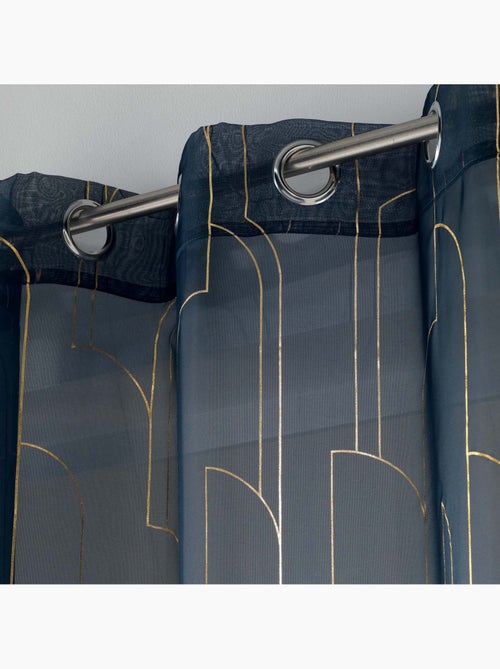 Rideau voile metallise Domea bleu or - Kiabi