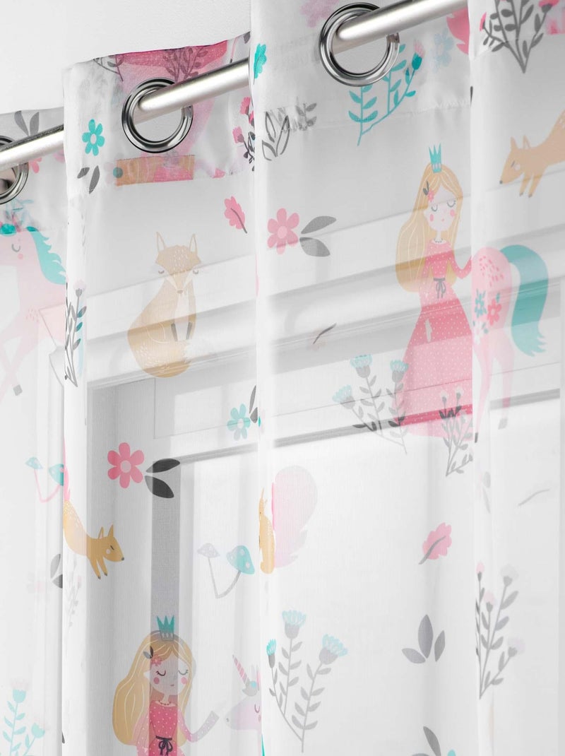 Rideau voile Princesse et licorne Blanc - Kiabi