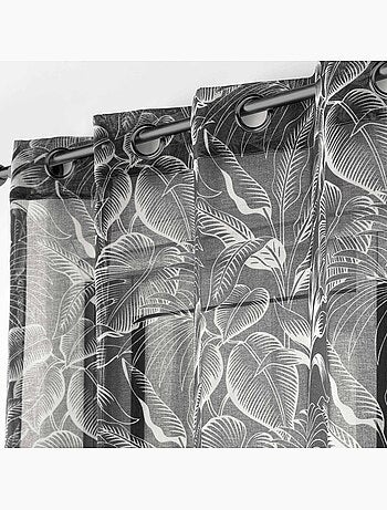 Rideau voile sable 140 x 240 cm Cabanas noir