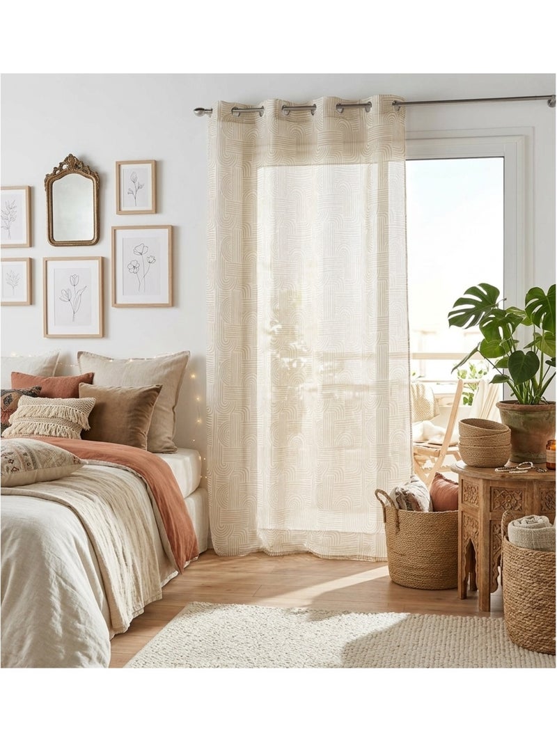 Rideau voile sable Collection Pandore Blanc - Kiabi