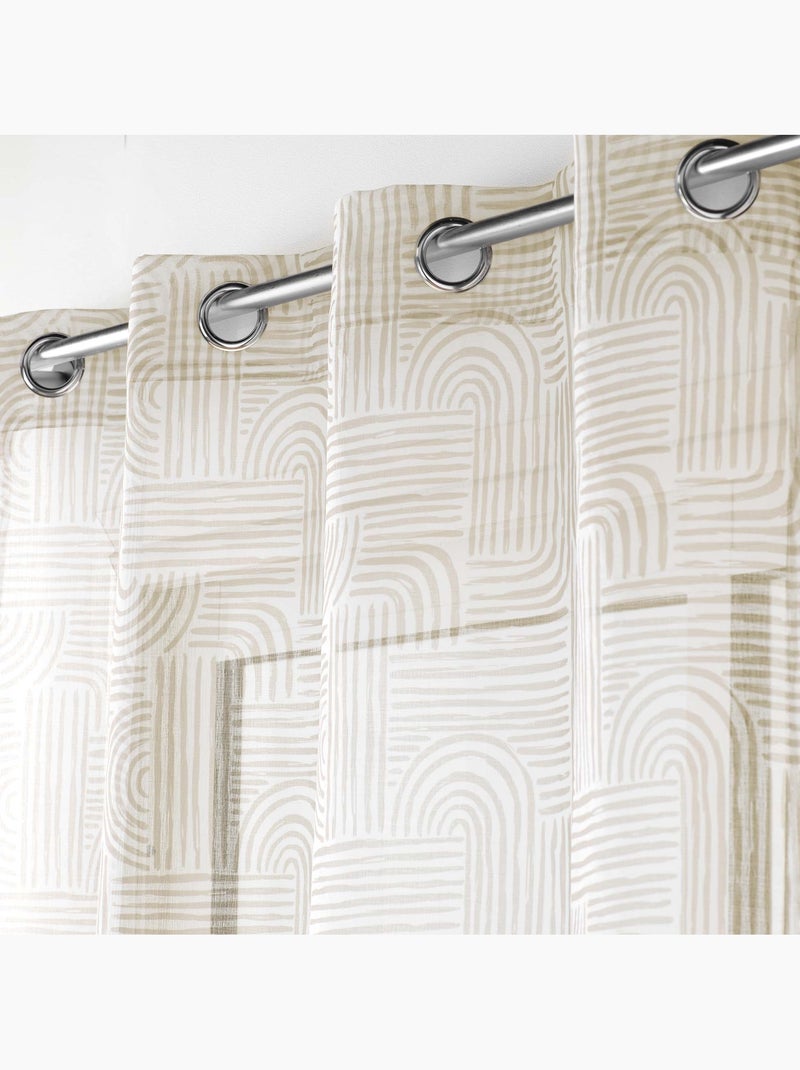 Rideau voile sable Collection Pandore Blanc - Kiabi