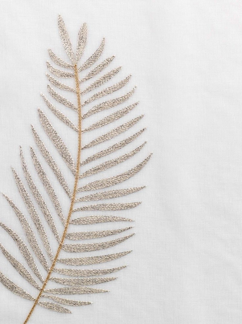 Rideau voile sable dore Palme or 140 x 240 cm Blanc - Kiabi