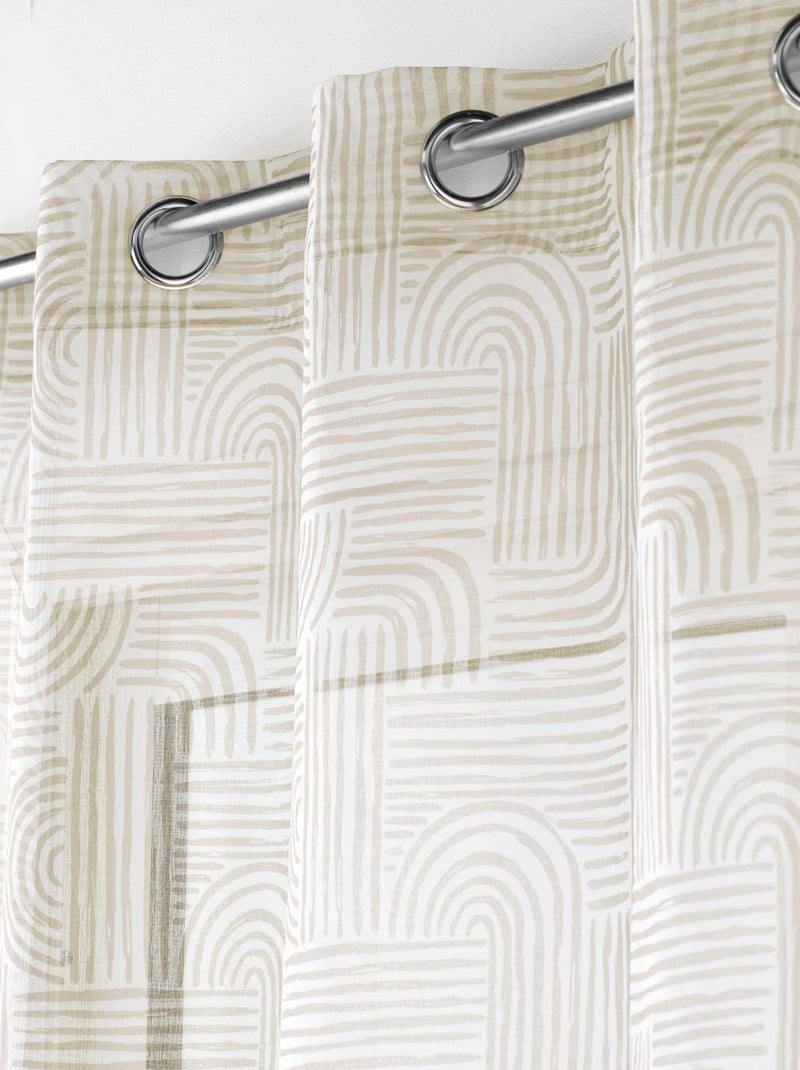 Rideau voile sable Pandore blanc 140 x 240 cm Blanc - Kiabi