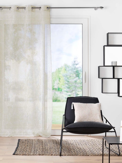 Rideau voile sable Pandore blanc 140 x 240 cm - Kiabi