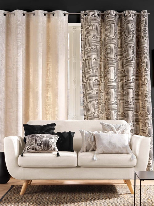 Rideau voile sable Pandore blanc 140 x 240 cm - Kiabi