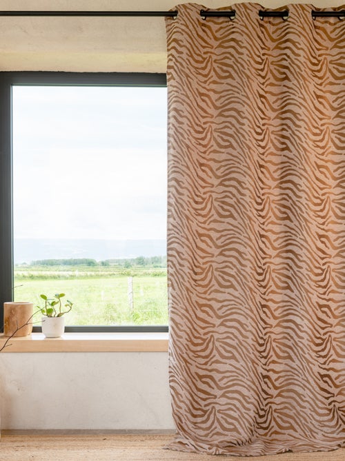 Rideau zèbre tissu chenille - Kiabi