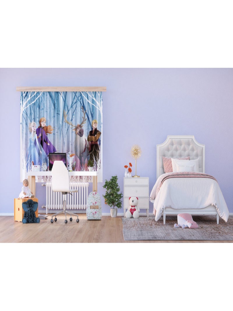 Rideaux - Disney La Reine des Neiges 2 - modèle dessin - 2 pièces 90 cm x 160 cm Multicolore - Kiabi