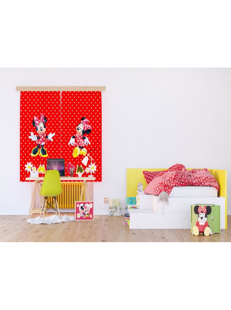 Rideaux - Disney Minnie Mouse - 2 pièces 90 cm x 160 cm Multicolore - Kiabi