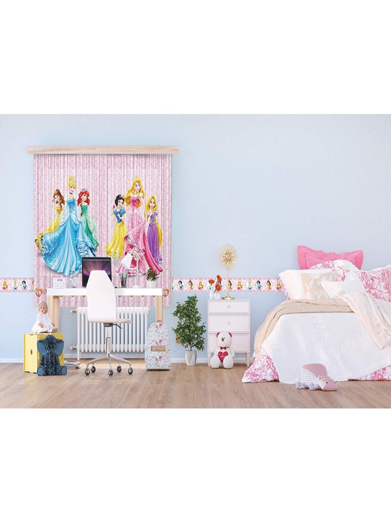 Rideaux - Princesses Disney - 2 pièces 90 cm x 160cm Multicolore - Kiabi