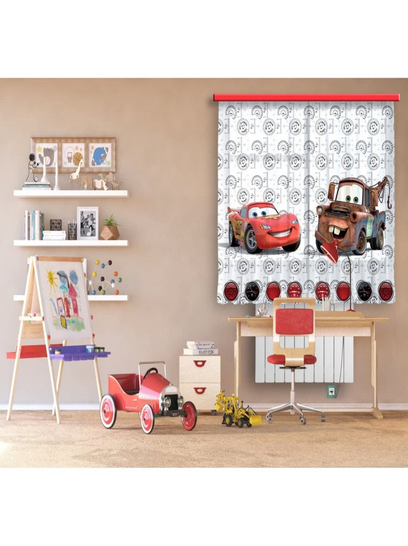 Rideaux Cars Flash Mcqueen et Martin Disney - Light : 180X160 cm Multicolore - Kiabi