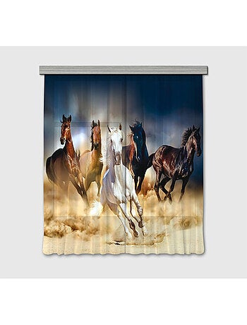 Rideaux chevaux - 2 pièces - L180 cm x H 160cm