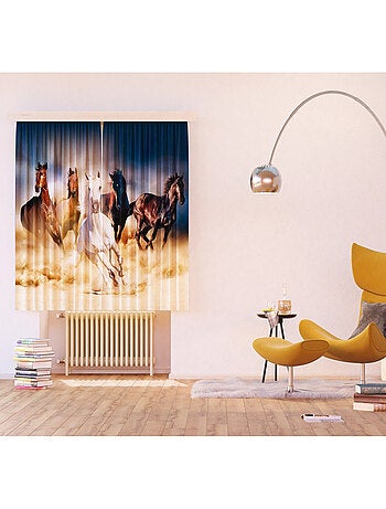 Rideaux chevaux - 2 pièces - L180 cm x H 160cm