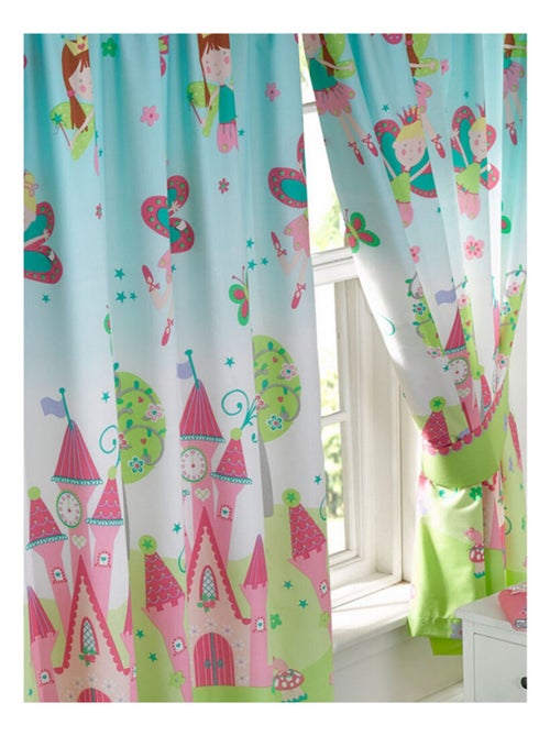 Rideaux doublés Château Princesses  -La Princesse Dort - 168 cm x 183 cm - Kiabi