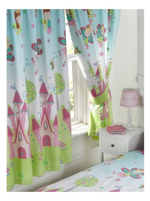 Rideaux doublés Château Princesses  -La Princesse Dort - 168 cm x 183 cm - Kiabi