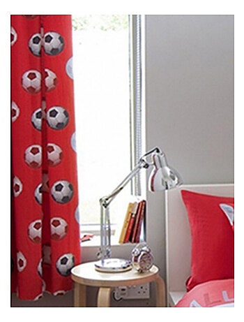 Rideaux doublés de Football - Rouge - 168 cm x 183 cm