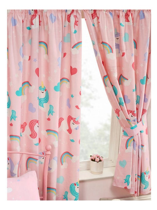 Rideaux doublés de Licornes - 168 cm x 137 cm - Kiabi