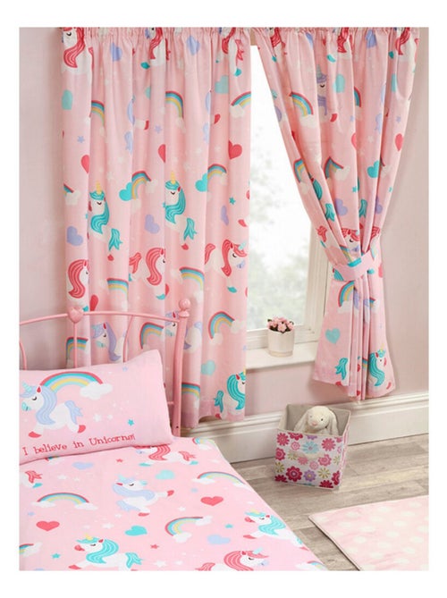Rideaux doublés de Licornes - 168 cm x 137 cm - Kiabi