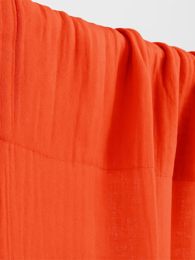 Rideaux en Gaze de Coton Bio Fraise Rouge - Kiabi