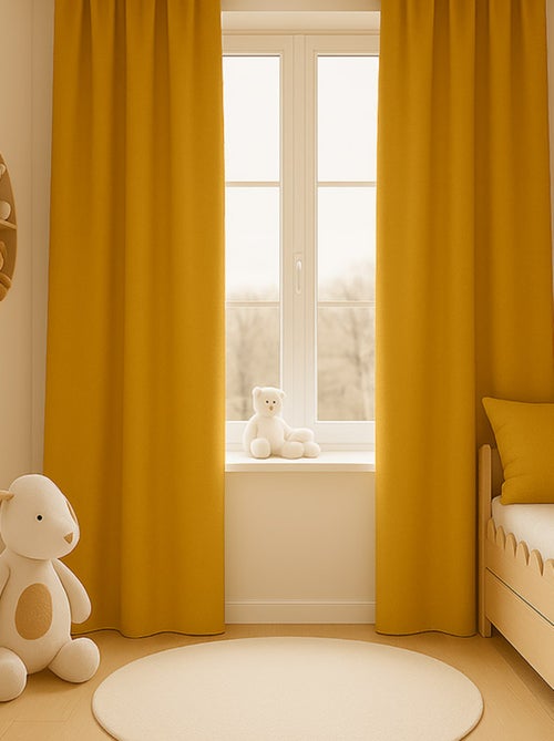 Rideaux en Gaze de Coton Bio Honey - Kiabi