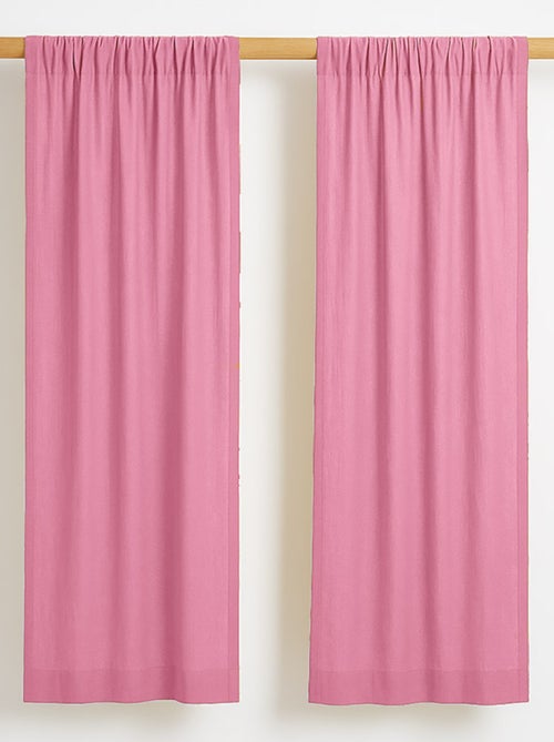 Rideaux en Gaze de Coton Bio Rose - Kiabi