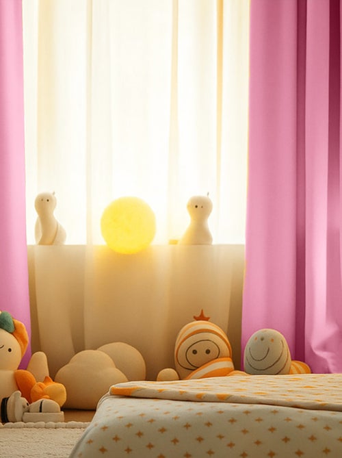 Rideaux en Gaze de Coton Bio Rose - Kiabi