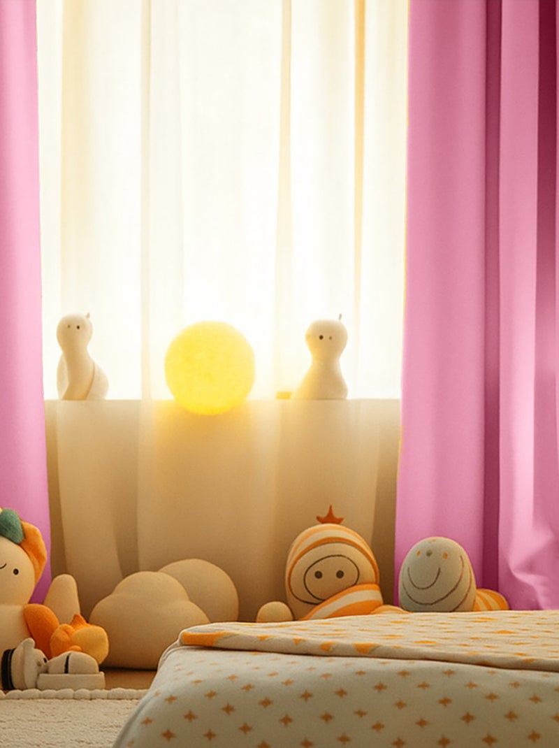 Rideaux en Gaze de Coton Bio Rose Rose - Kiabi