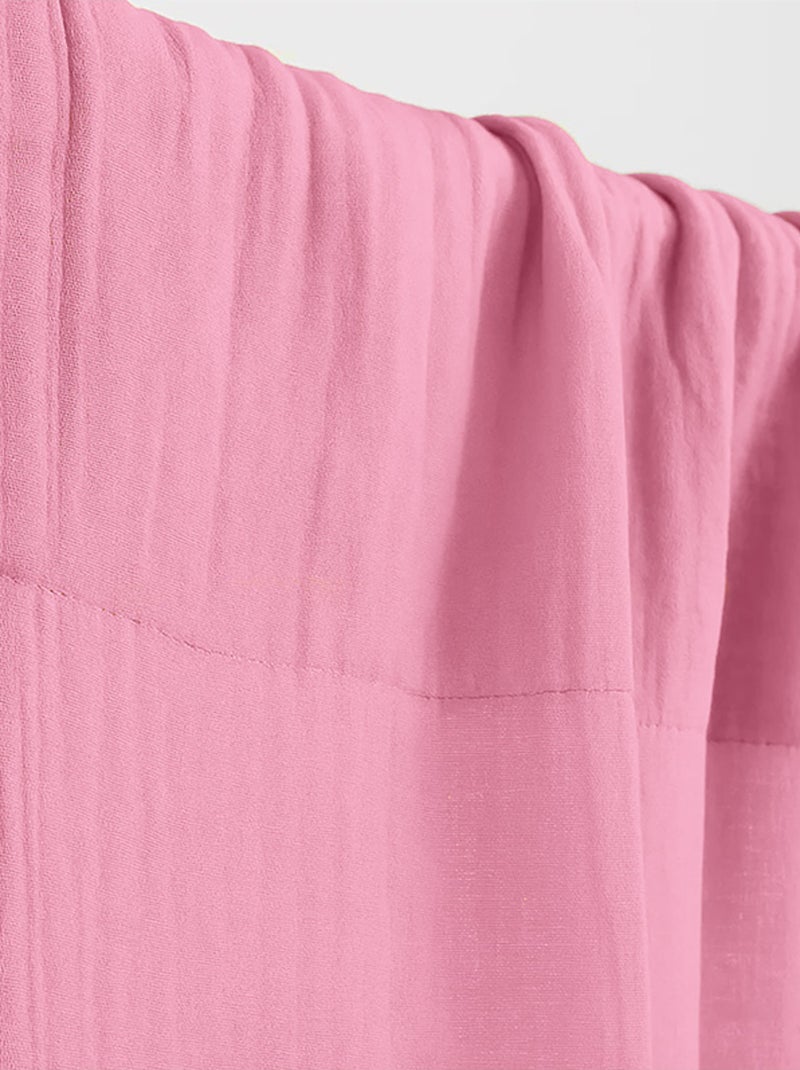Rideaux en Gaze de Coton Bio Rose Rose - Kiabi
