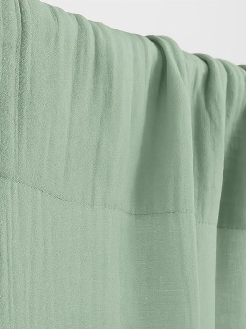 Rideaux en Gaze de Coton Bio Vert - Kiabi