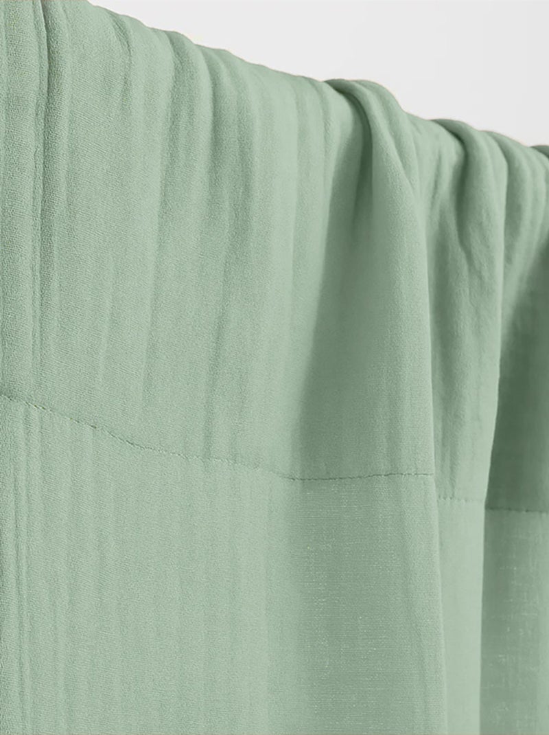 Rideaux en Gaze de Coton Bio Vert Vert - Kiabi