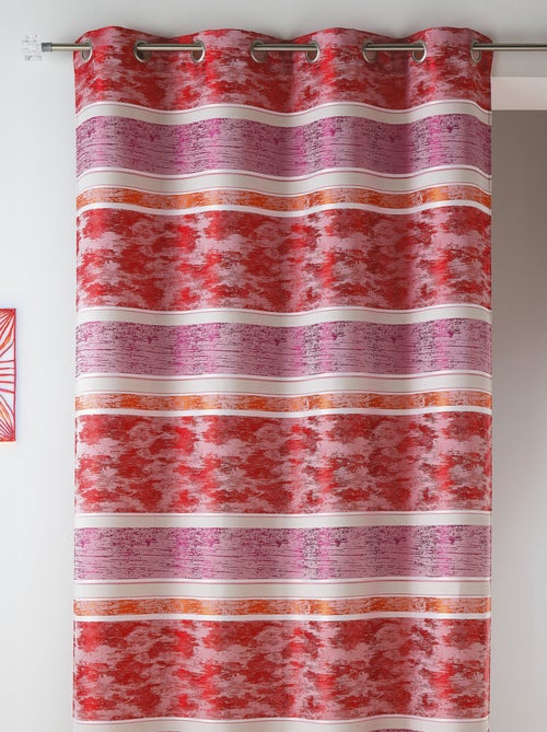Rideaux en jacquard à rayures horizontales - Kiabi