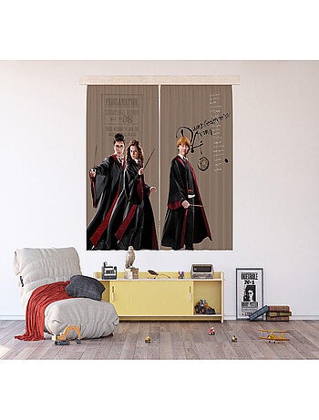 Rideaux Harry Potter avec Hermione et Ron - 2 pièces - L180 cm x H 160cm