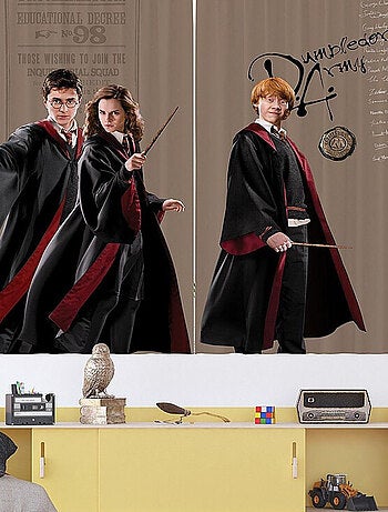 Rideaux Harry Potter avec Hermione et Ron - 2 pièces - L180 cm x H 160cm
