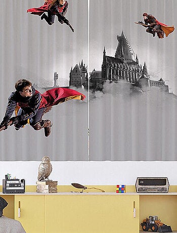 Rideaux Harry Potter Quidditch 3 personnages - 2 pièces - L180 cm x H 160cm