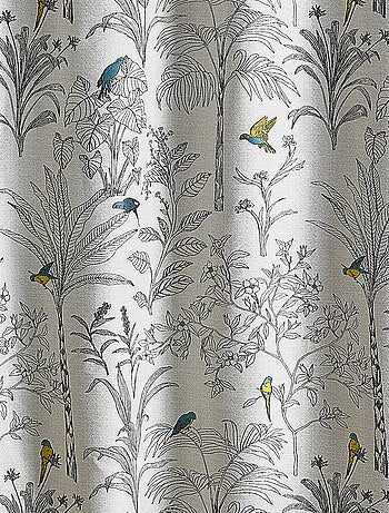 Rideaux Jacquard imprimé floral et perroquets