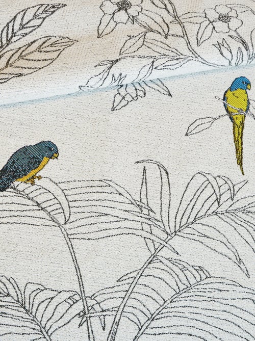 Rideaux Jacquard imprimé floral et perroquets - Kiabi