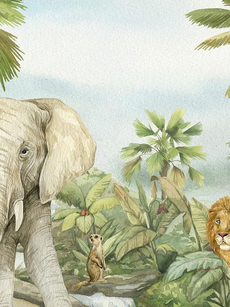 Rideaux les animaux de la jungle en couleurs - 2 pièces - L180 cm x H 160cm Multicolore - Kiabi