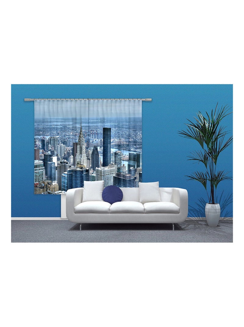 Rideaux motifs New York City Chrysler Building 180x160 cm, 2 pièces Multicolore - Kiabi
