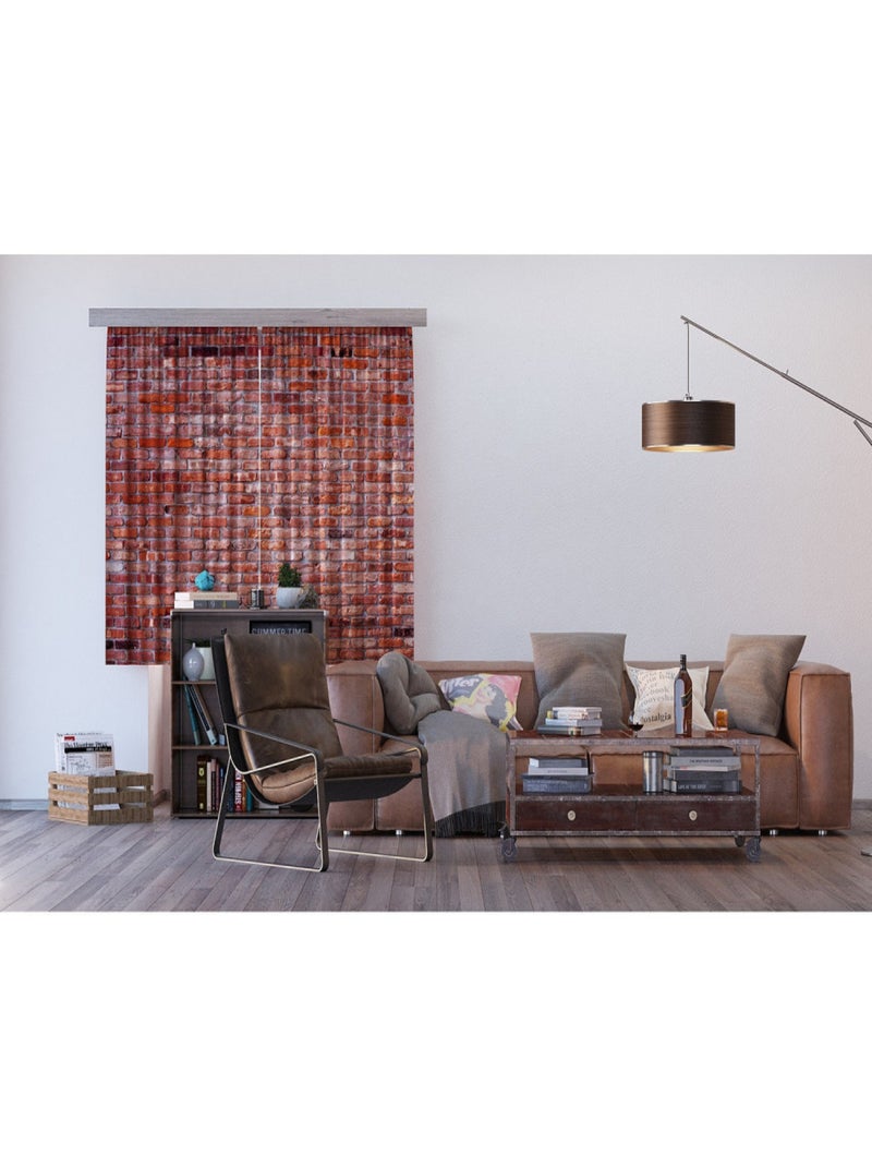 Rideaux mur de briques - 2 pièces - L180 cm x H 160cm Multicolore - Kiabi