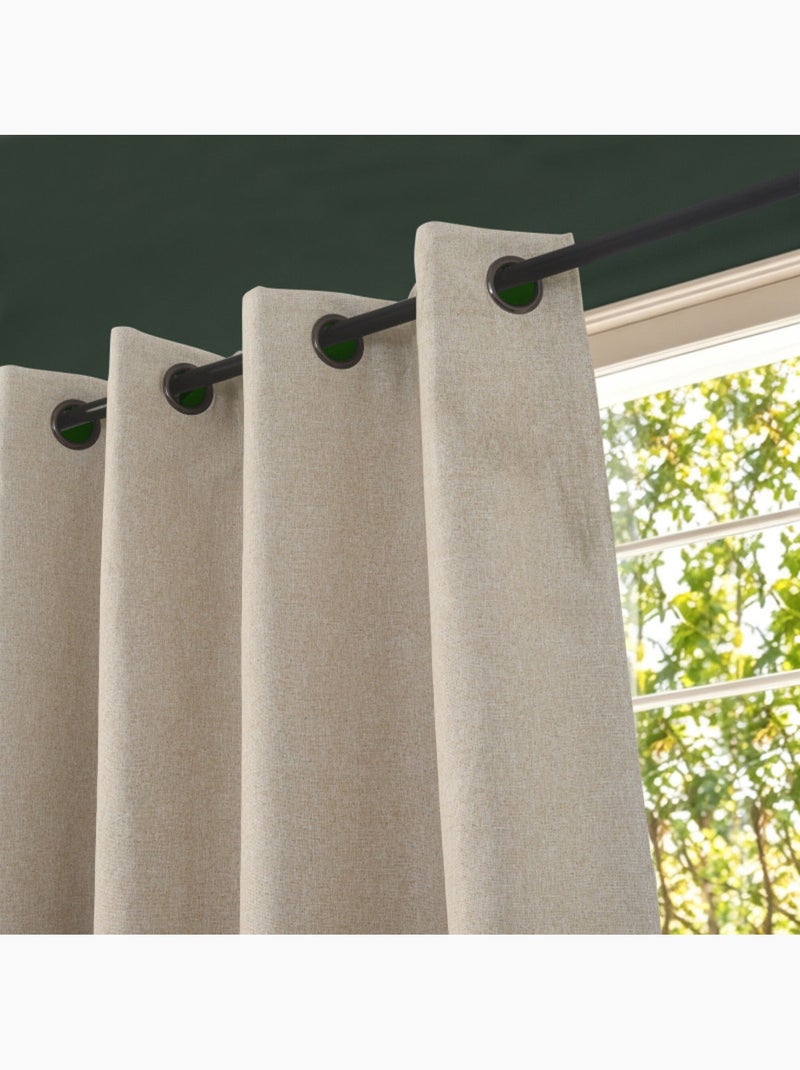 Rideaux occultant & obscurcissant - coton pur - 100% polyester Beige sable - Kiabi