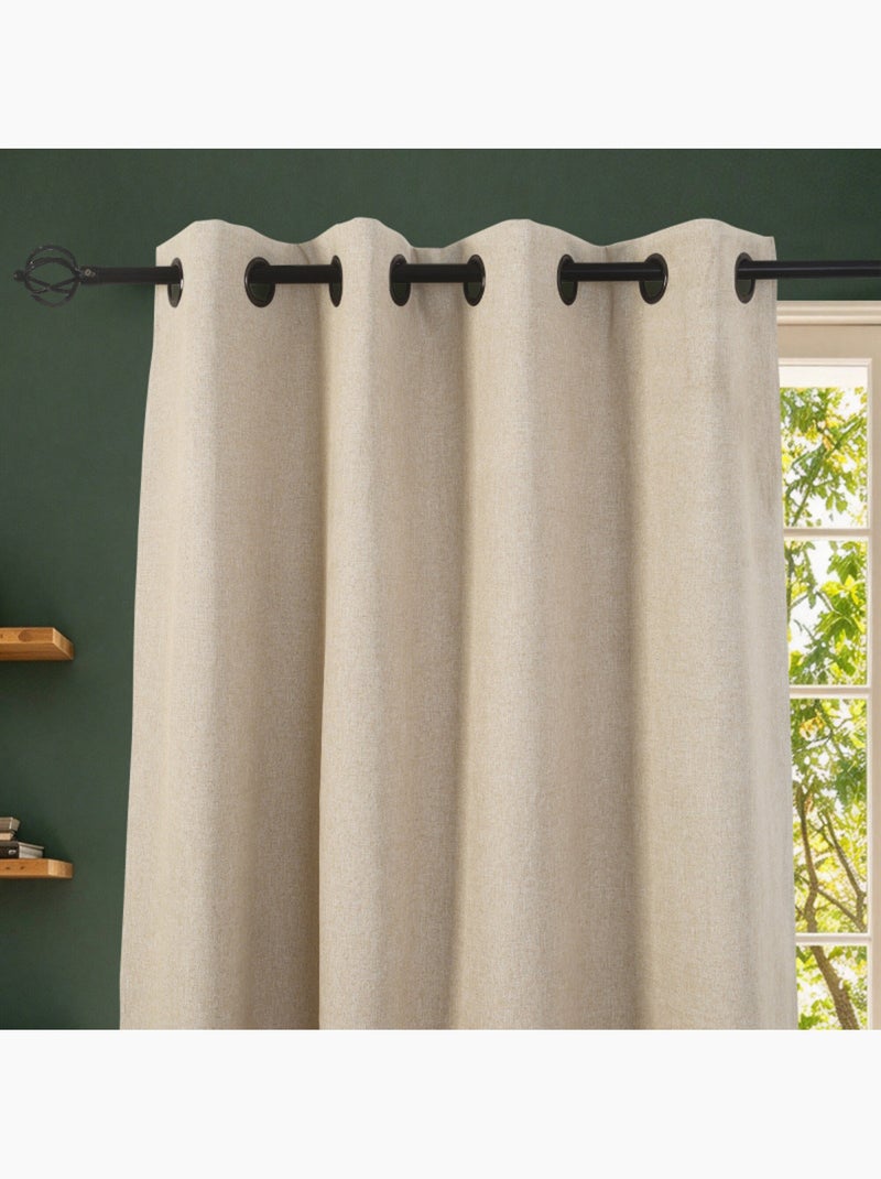 Rideaux occultant & obscurcissant - coton pur - 100% polyester Beige sable - Kiabi