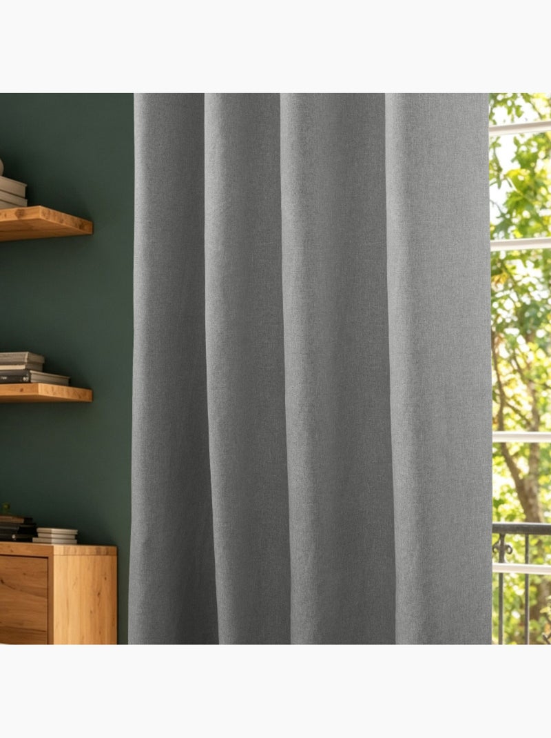 Rideaux occultant & obscurcissant - coton pur - 100% polyester Gris perle - Kiabi