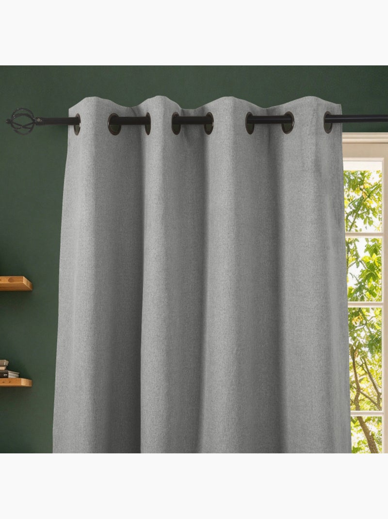 Rideaux occultant & obscurcissant - coton pur - 100% polyester Gris perle - Kiabi