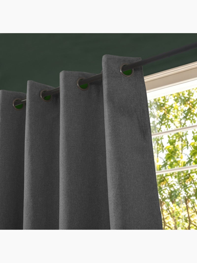 Rideaux occultant & obscurcissant - coton pur - 100% polyester Gris souris - Kiabi