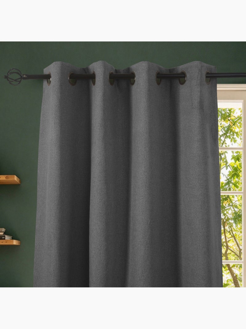 Rideaux occultant & obscurcissant - coton pur - 100% polyester Gris souris - Kiabi